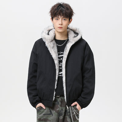 Chaqueta Acolchada de Algodón con Cuello de Forro Polar Retro para Hombre - Image 6