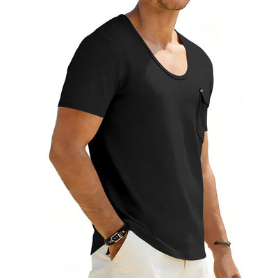 Playera Holgada Casual para Hombre con Cuello Amplio y Mangas Cortas - Image 24