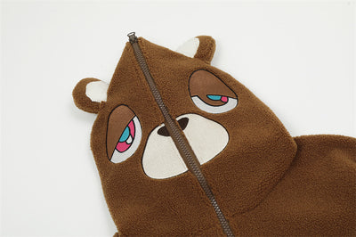 Suéter Abrigo Infantil con Capucha de Orejas de Osito y Máscara - Image 8
