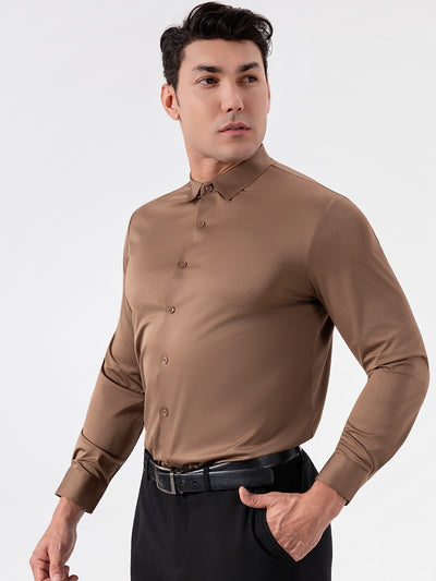 Camisa Manga Larga Sin Costuras Elástica Antiarrugas Efecto Hielo para Hombre - Image 17
