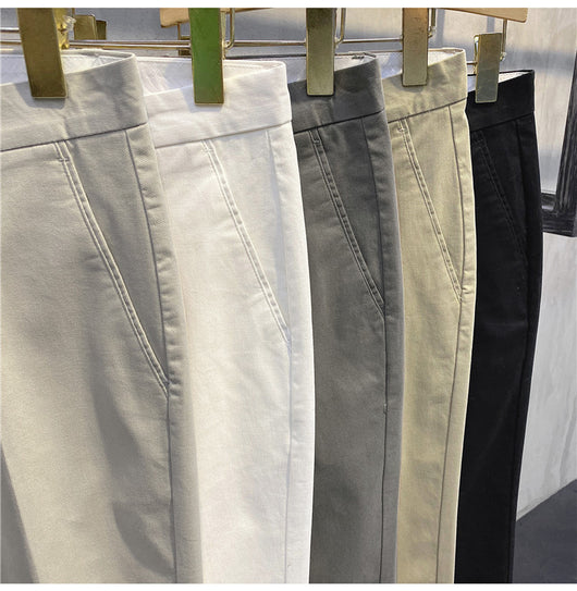 Pantalones Retro Estilo Coreano Ajustados de Algodón Versátil - Image 33