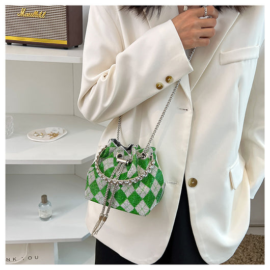 Bolso Retro de Diamantes con Incrustaciones de Cristal y Herrajes Metálicos - Image 10