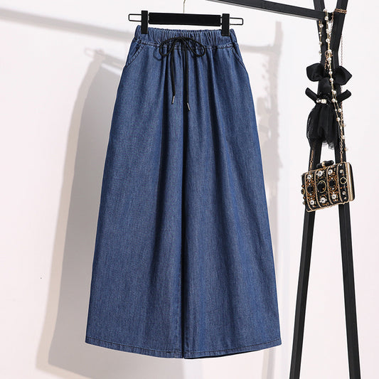 Pantalones Vaqueros Cortos Cintura Elástica con Cordones para Mujer - Image 2