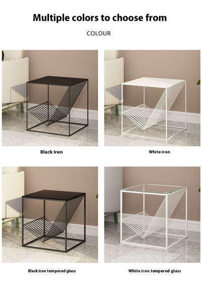 Mesa Auxiliar de Hierro Minimalista para Sofá, Rincón y Mesita de Noche - Image 9