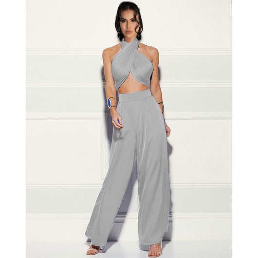 Traje Ejecutivo Mujer con Escote Envolvente y Pantalón Ancho - Image 13