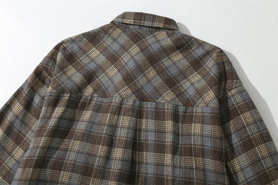 Camisa Cuadriculada Retro para Hombre con Manga Larga y Corte Holgado - Image 22