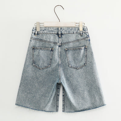 Shorts de Mezclilla Talle Alto con Tirantes para Mujer - Image 12