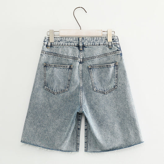 Shorts de Mezclilla Talle Alto con Tirantes para Mujer - Image 12