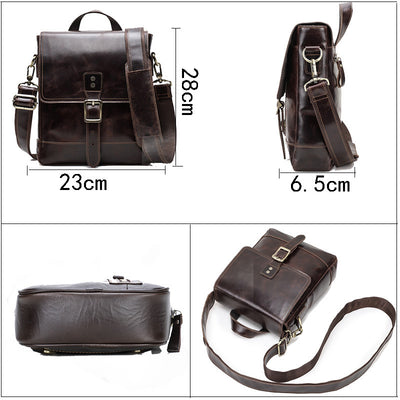 Bolsa Mensajero de Cuero Genuino para Hombre - Estilo Contemporáneo - Image 10