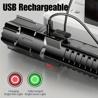 Linterna LED Recargable USB con Zoom para Camping y Exterior - Image 5
