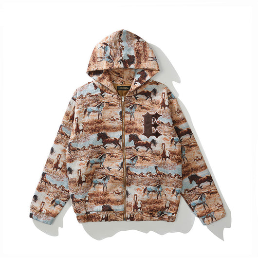 Chaqueta Hoodie Suelta con Cierre de Moda Europea y Americana - Image 4