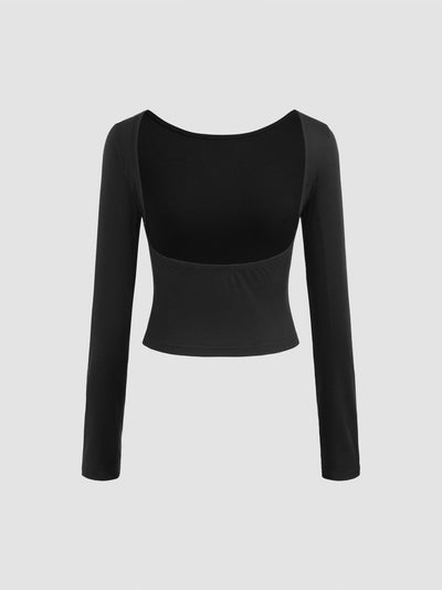Blusa Espalda Descubierta Ajustada para Otoño e Invierno - Image 11