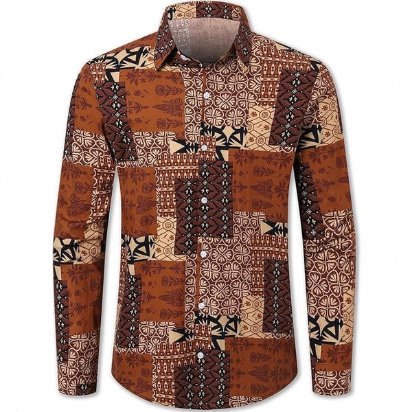 Camisa Manga Larga Estampado Floral para Hombre