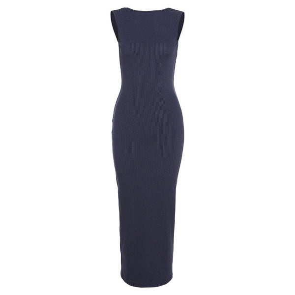 Vestido Asimétrico Elegante de Espalda Abierta con Ajuste Ceñido - Image 4
