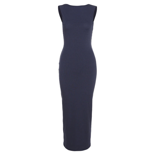 Vestido Asimétrico Elegante de Espalda Abierta con Ajuste Ceñido - Image 4
