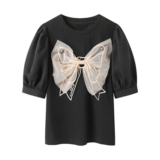 Camiseta Estampada con Detalles de Costura para Mujer
