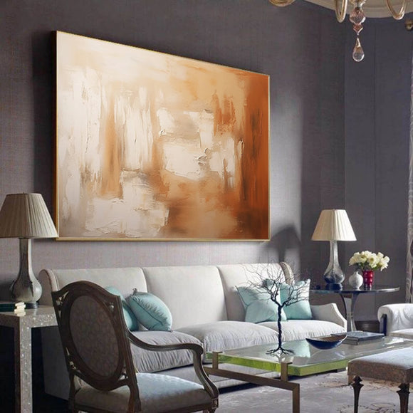 Cuadro Abstracto Moderno al Óleo con Textura - Arte Contemporáneo para Sala de Estar