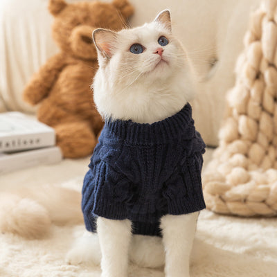 Suéter Cálido para Gatos y Mascotas - Diseño Liso Antibolitas - Image 4