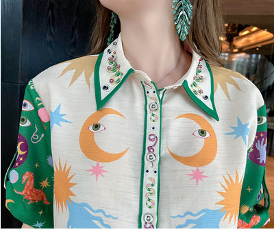 Conjunto de Dos Piezas: Camisa y Shorts Casuales de Té - Image 8