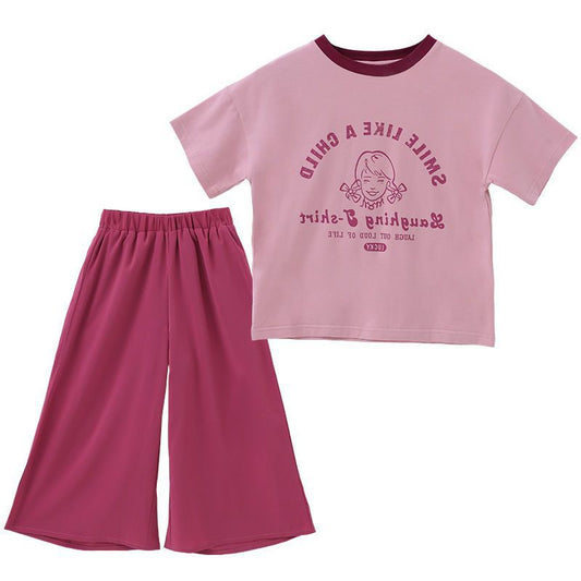 Conjunto Deportivo Infantil Estilo Western con Pantalón Ancho de Dos Piezas