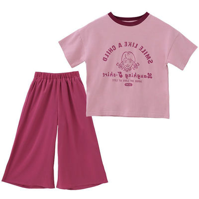 Conjunto Deportivo Infantil Estilo Western con Pantalón Ancho de Dos Piezas
