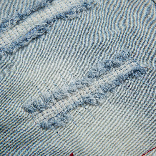 Jeans Holgados Retro con Rotos y Parches para Hombre - Image 4
