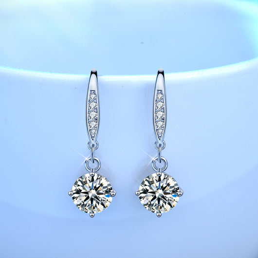 Aretes Gancho Mujer Diseño Minimalista con Cuatro Garras - Image 9