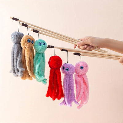 Juguete Pulpo para Gatos con Ojos y Varita Larga - Diversión Garantizada para Gatitos - Image 4