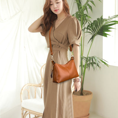 Bolso de Cuero Suave para Mamá - Bandolera Elegante Multiuso