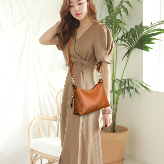 Bolso de Cuero Suave para Mamá - Bandolera Elegante Multiuso