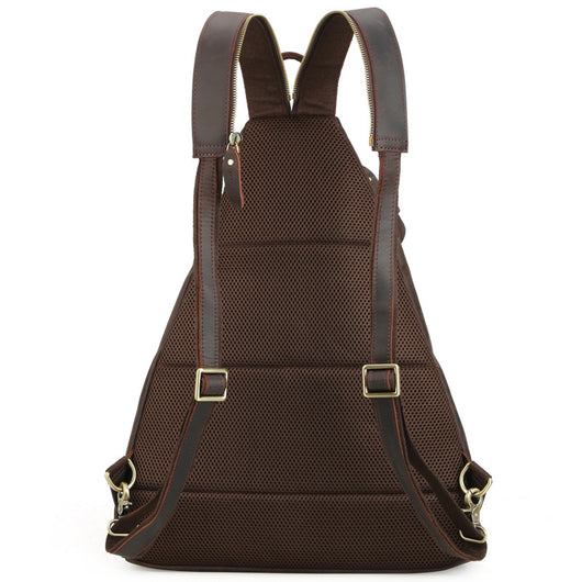 Bolsa Pectoral de Cuero Genuino con Gran Capacidad y Múltiples Compartimentos - Image 11