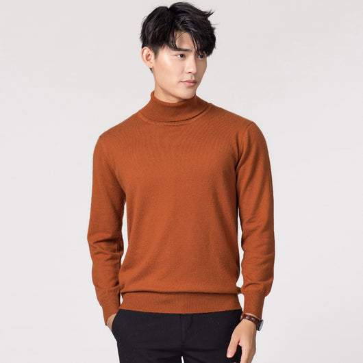 Suéter de Cuello Alto para Hombre Ajustado Liso - Image 13