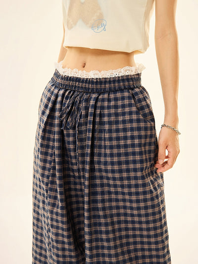 Pantalones Sueltos Retro Azul con Patrón Geométrico - Image 12