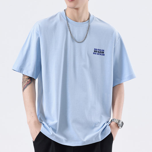 Playera de Algodón con Estampado de Letras - Comodidad de Verano para Hombre - Image 3
