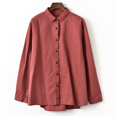 Blusa Retro Clásica de Solapa y Manga Larga para Mujer - Image 12