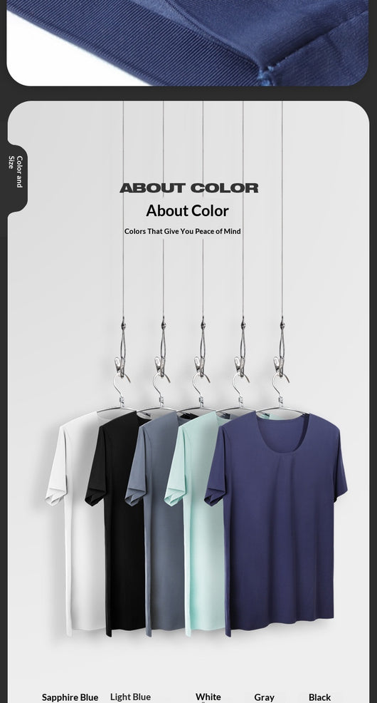 Playera Blanca Hombre Ice Silk Sin Costuras - Manga Corta Verano - Image 23
