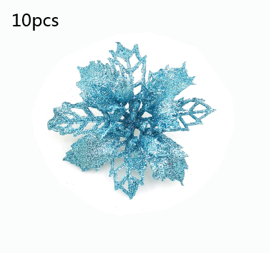 Flores Navideñas Artificiales con Brillo - Adornos para Árbol de Navidad y Decoración del Hogar - Image 38