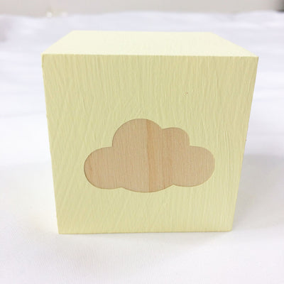 Cubo Decorativo Nórdico de Madera Maciza con Diseño de Nube - Image 5