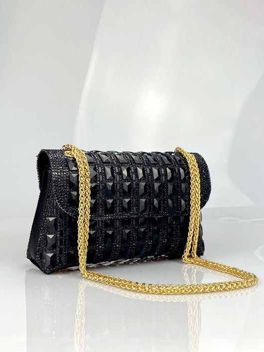 Clutch de Cristal Brillante con Cadena de Strass - Image 29