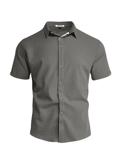 Camisa Casual de Manga Corta con Cuello Solapa - Image 7