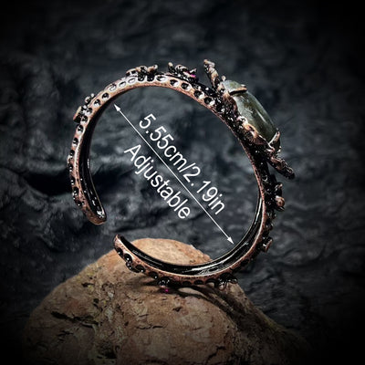 Pulsera Ajustable de Bronce Vintage con Portaflores para Mujer - Image 3