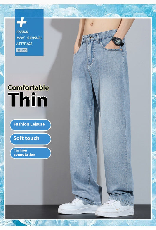 Pantalones Anchos de Seda Helada Casual Transpirables - Image 12