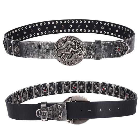 Cinturón de Cuero para Hombre Punk Remaches - Estilo y Durabilidad - Image 2