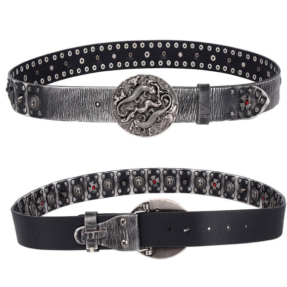 Cinturón de Cuero para Hombre Punk Remaches - Estilo y Durabilidad