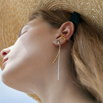 Aretes de Flores Retro Lujo de Nicho para Mujer con Borlas - Image 3