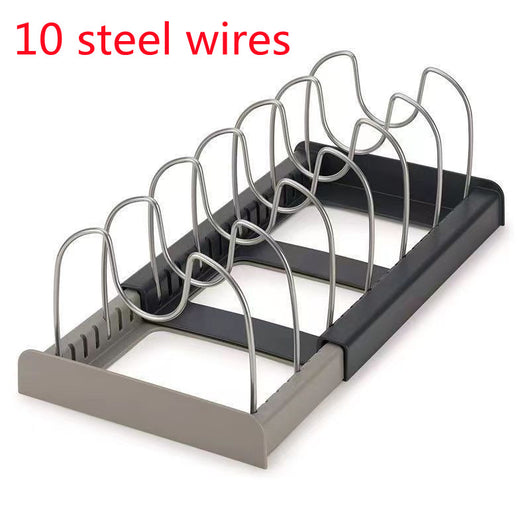 Repisa Organizadora Extensible de Acero Inoxidable para Ollas y Sartenes - Image 7