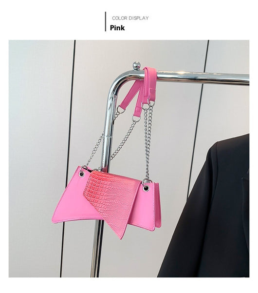 Cartera Cuadrada de Cuero Brillante con Patrón de Piedra para Mujer - Image 35