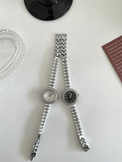 Reloj Pulsera de Perlas Estilo Clásico Elegante - Image 8