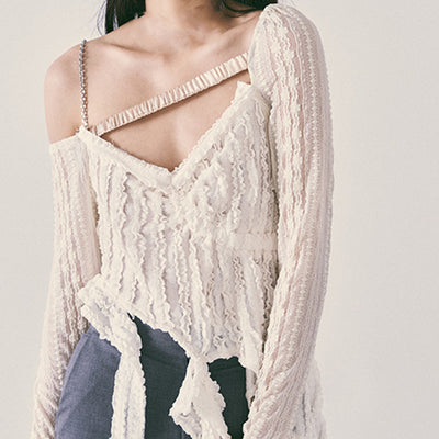 Blusa Asimétrica de Encaje para Mujer - Diseño Primavera - Image 5