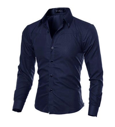 Camisa de Cuadros Diamante para Hombre - Manga Larga Elegante - Image 15